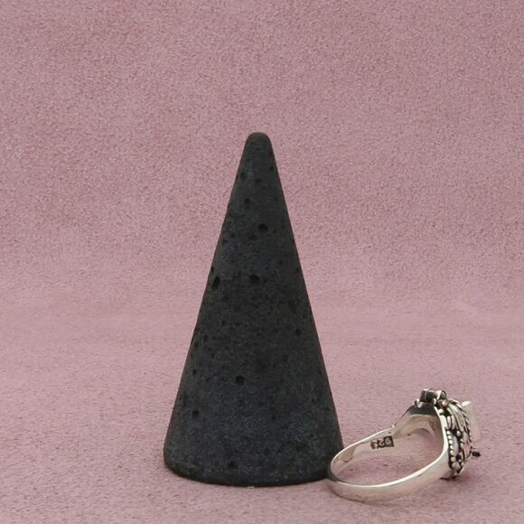 sterling silver vintage braided amethyst poison locket ring size 5.5 - Picture 3 of 3